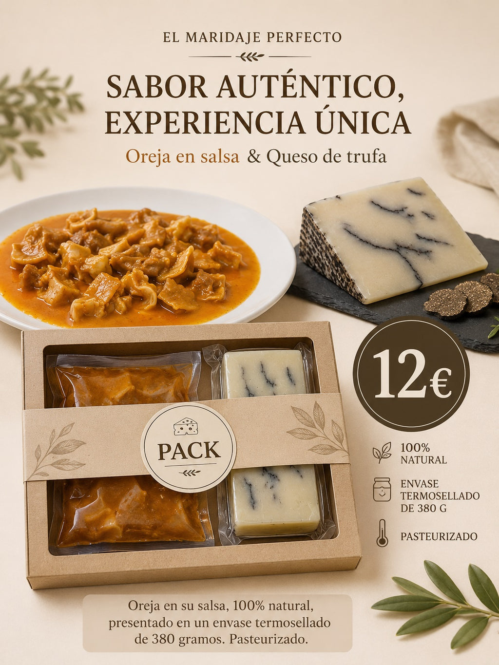 Pack Gourmet — Oreja en Salsa & Queso de Trufa